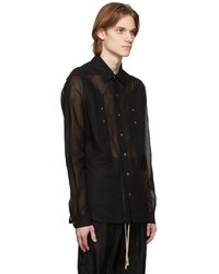 Chemise à manches longues noire Rick Owens