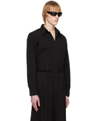 Chemise à manches longues noire Dries Van Noten