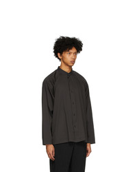 Chemise à manches longues noire Homme Plissé Issey Miyake