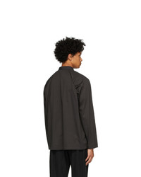 Chemise à manches longues noire Homme Plissé Issey Miyake