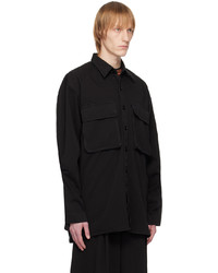 Chemise à manches longues noire Dries Van Noten