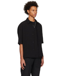 Chemise à manches longues noire Solid Homme