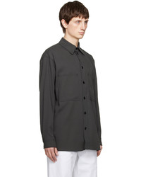 Chemise à manches longues noire Lemaire