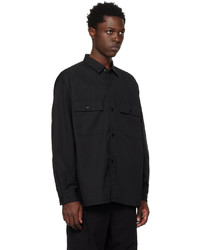 Chemise à manches longues noire Nanamica