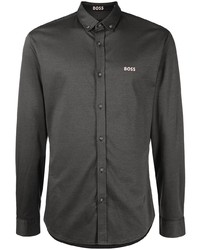 Chemise à manches longues noire BOSS