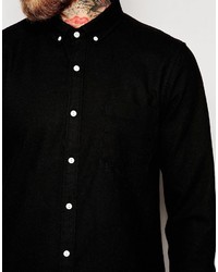 Chemise à manches longues noire Asos