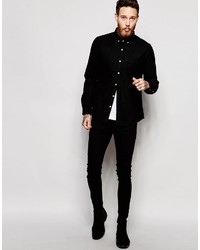 Chemise à manches longues noire Asos