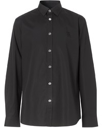 Chemise à manches longues noire Burberry