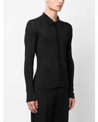 Chemise à manches longues noire Saint Laurent