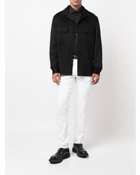 Chemise à manches longues noire Zegna