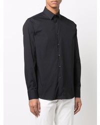 Chemise à manches longues noire Canali