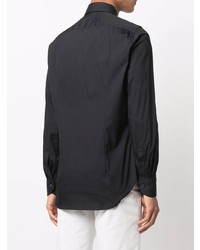 Chemise à manches longues noire Canali