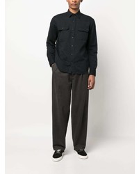 Chemise à manches longues noire Zegna