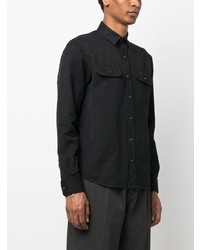 Chemise à manches longues noire Zegna