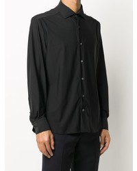 Chemise à manches longues noire Corneliani