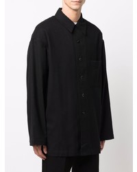 Chemise à manches longues noire Lemaire