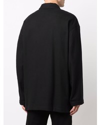 Chemise à manches longues noire Lemaire