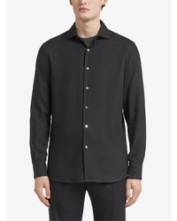 Chemise à manches longues noire Ermenegildo Zegna