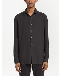 Chemise à manches longues noire Zegna