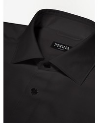 Chemise à manches longues noire Zegna