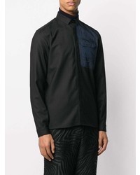 Chemise à manches longues noire Emporio Armani