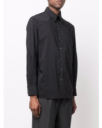 Chemise à manches longues noire Lemaire