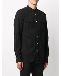 Chemise à manches longues noire Balmain