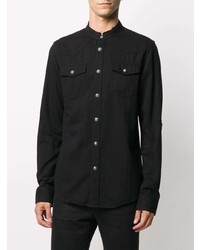 Chemise à manches longues noire Balmain