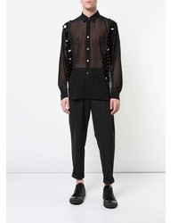 Chemise à manches longues noire Comme Des Garcons Homme Plus