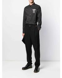 Chemise à manches longues noire Moschino