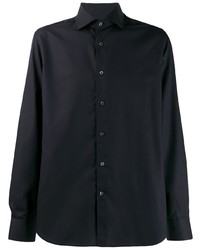 Chemise à manches longues noire Corneliani