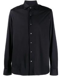 Chemise à manches longues noire Corneliani