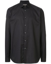 Chemise à manches longues noire Corneliani