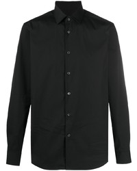 Chemise à manches longues noire Corneliani