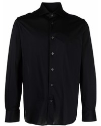 Chemise à manches longues noire Corneliani