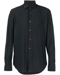 Chemise à manches longues noire Corneliani