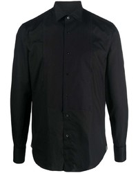 Chemise à manches longues noire Corneliani