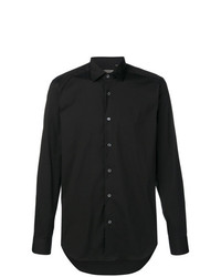 Chemise à manches longues noire Corneliani