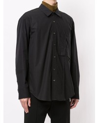 Chemise à manches longues noire Solid Homme