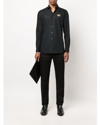 Chemise à manches longues noire Moschino