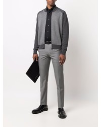 Chemise à manches longues noire Corneliani