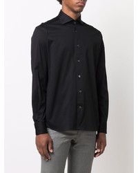 Chemise à manches longues noire Corneliani