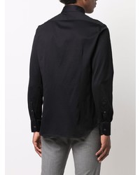 Chemise à manches longues noire Corneliani