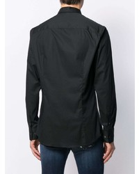 Chemise à manches longues noire Philipp Plein