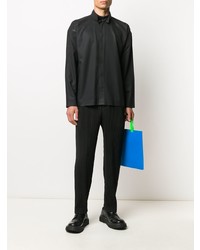 Chemise à manches longues noire Homme Plissé Issey Miyake