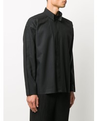 Chemise à manches longues noire Homme Plissé Issey Miyake