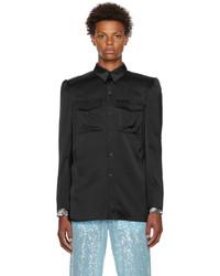 Chemise à manches longues noire Dries Van Noten