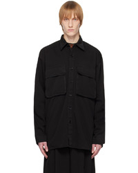 Chemise à manches longues noire Dries Van Noten