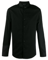 Chemise à manches longues noire Emporio Armani