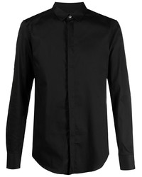 Chemise à manches longues noire Emporio Armani